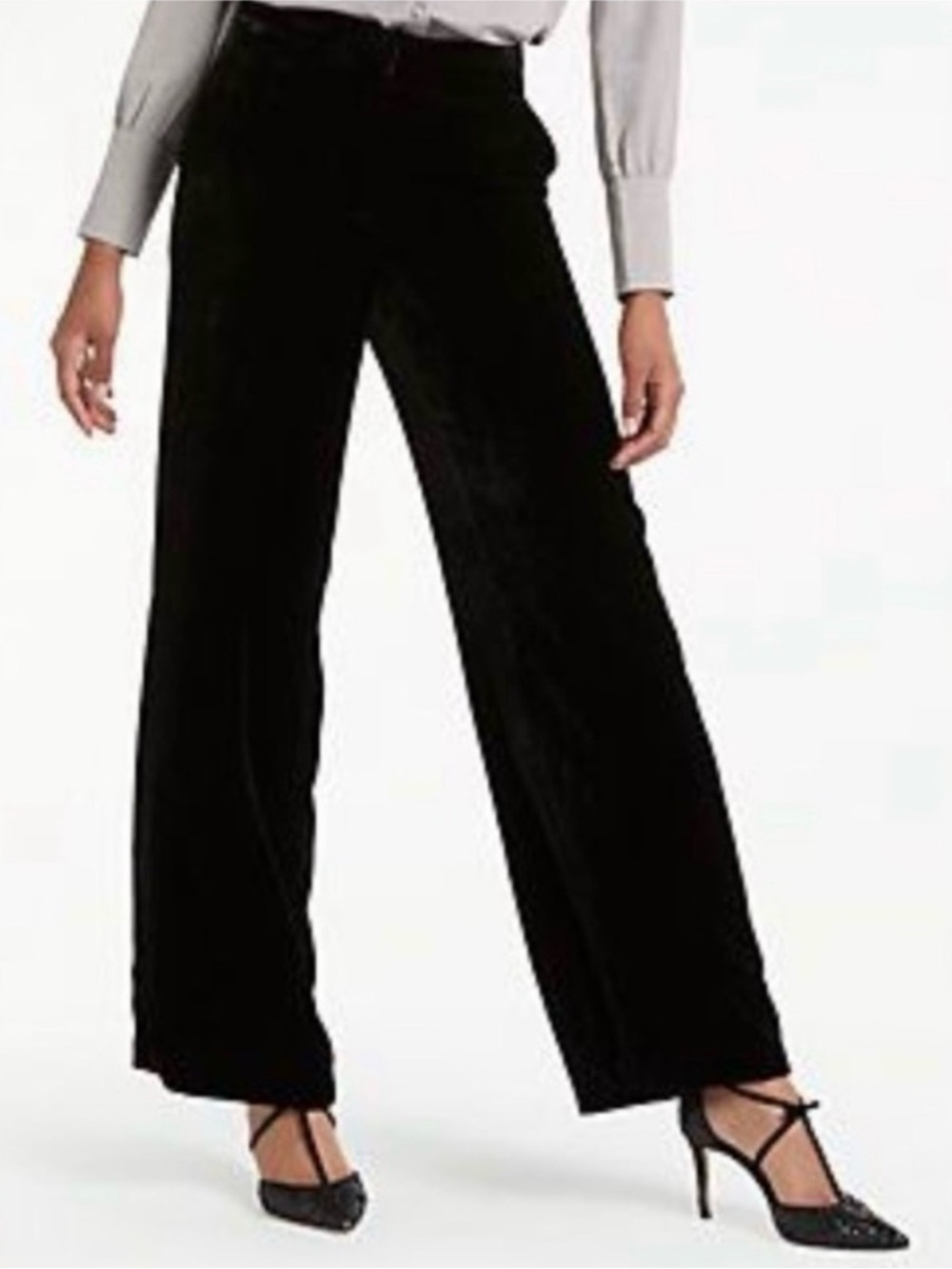 NWT Boden Black Velvet Wide-Leg pants 2P